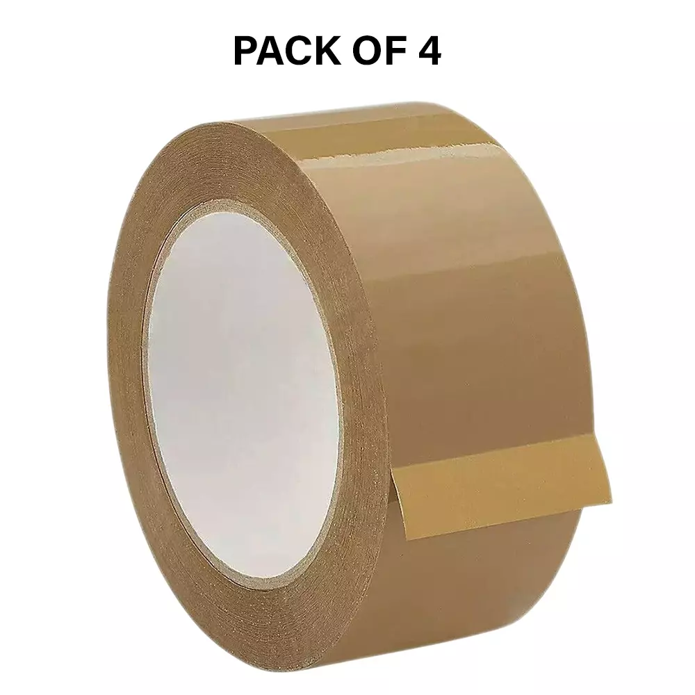 Goenka Pack Plus Brown BOPP Tape Length 65 m, Width 72 mm for Packaging, GPP_72_B_65_1 (Pack of 4)