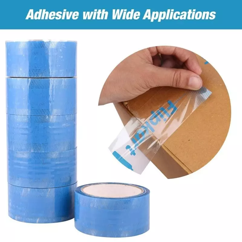 Elisha Carton Tapes Transparent Blue Print Flipkart 48 mm x 50 m (Pack of 3 Rolls)