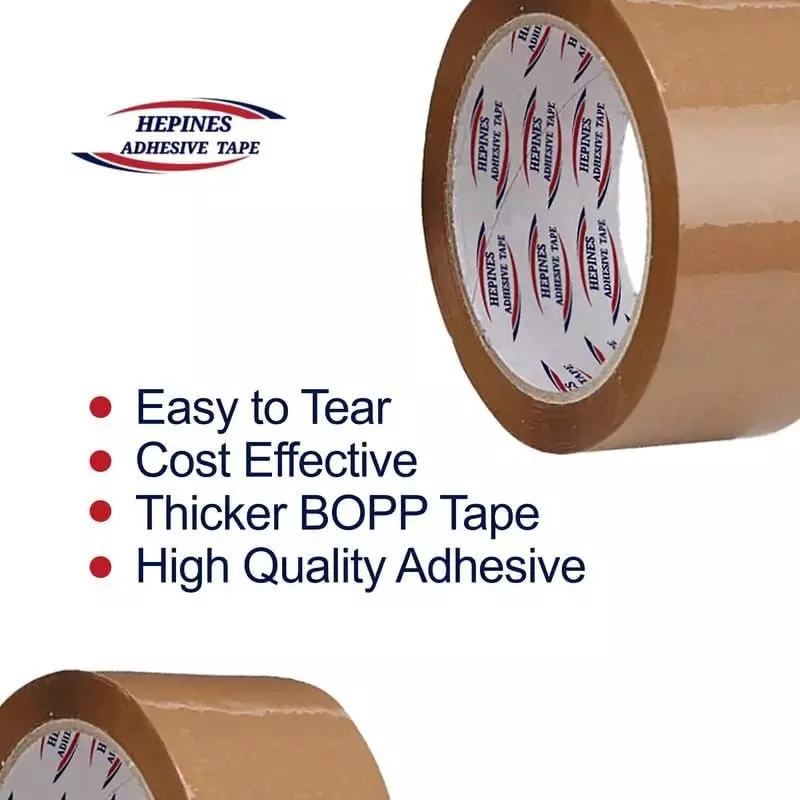 hepines-single-sided-multipurpose-tape-50-mm-2-inchx65-m-brown-pack-of-2
