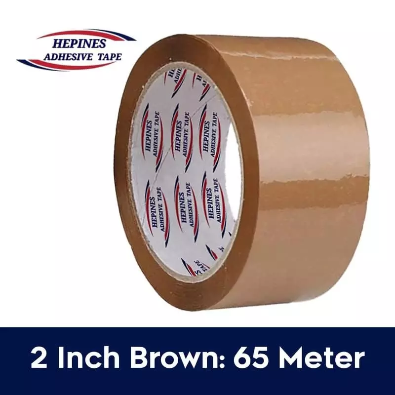 hepines-single-sided-multipurpose-tape-50-mm-2-inchx65-m-brown-pack-of-2