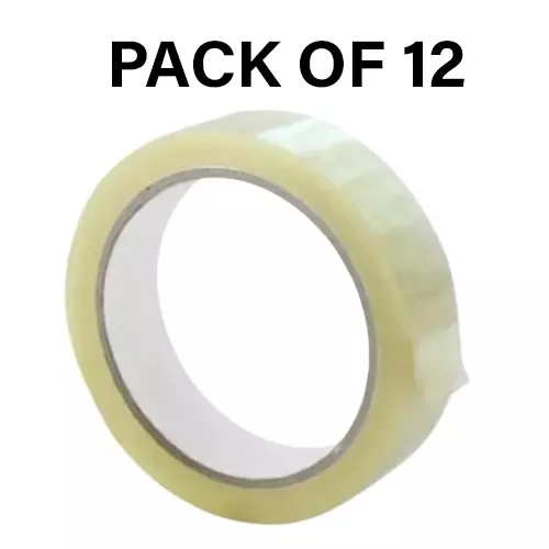 Goenka Pack Plus Transparent BOPP Tape Length 65 m, Width 24 mm for Packaging, GPP_24_T_65_1 (Pack of 12)