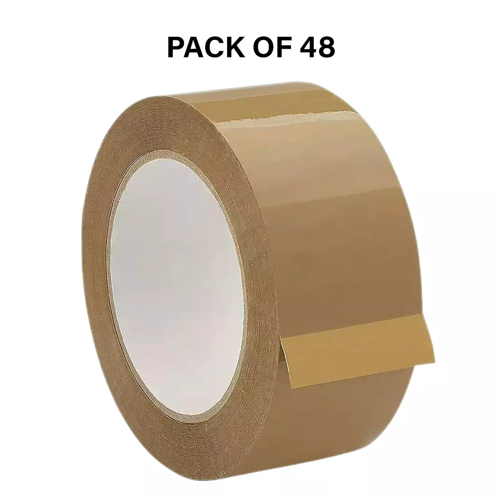 Goenka Pack Plus Brown BOPP Tape Length 65 m, Width 72 mm for Packaging, GPP_72_B_65_12 (Pack of 48)