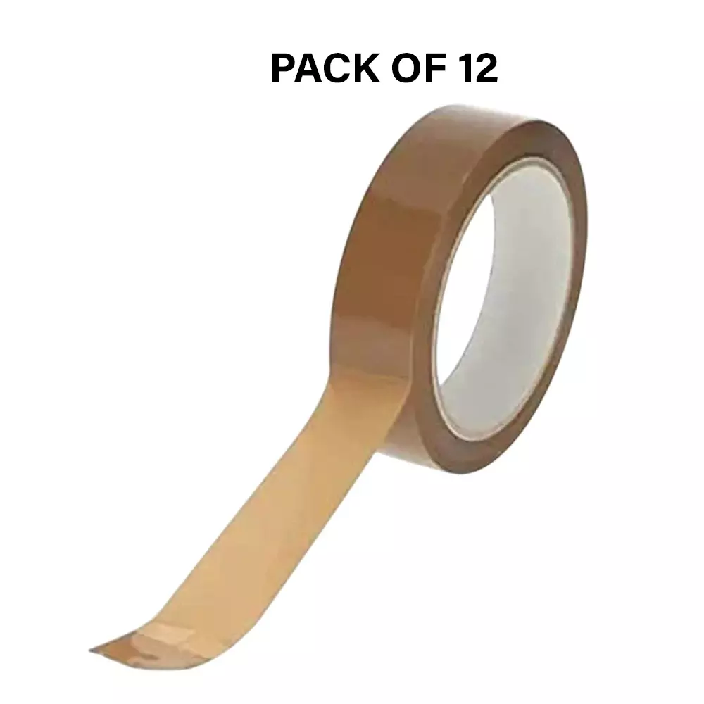 Goenka Pack Plus Brown BOPP Tape Length 65 m, Width 24 mm for Packaging, GPP_24_B_65_1 (Pack of 12)