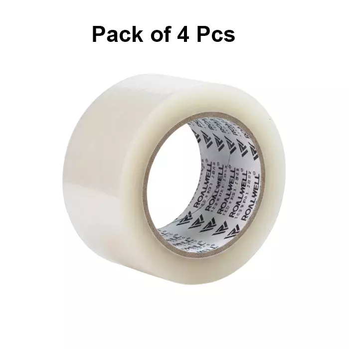 rollwell-bopp-tape-transperant-40-micron-72-mm-x-120-m-pack-of-4