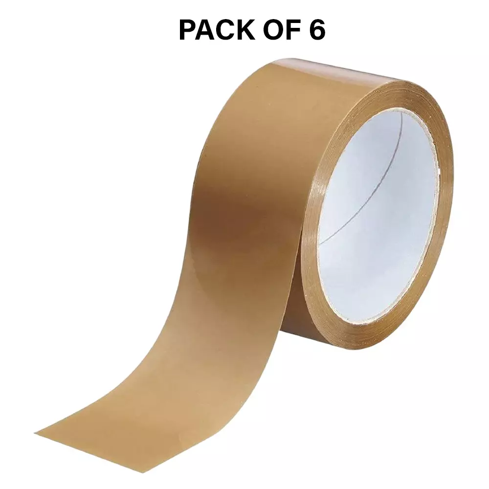 Goenka Pack Plus Brown BOPP Tape Length 65 m, Width 48 mm for Packaging, GPP_48_B_65_1 (Pack of 6)