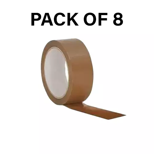 Goenka Pack Plus Brown BOPP Tape Length 65 m, Width 36 mm for Packaging, GPP_36_B_65_1 (Pack of 8)