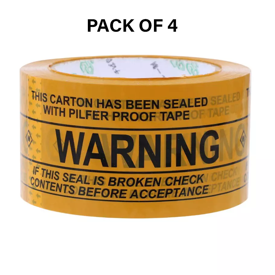 Goenka Pack Plus Security Print BOPP Tape Length 65 m, Width 72 mm for Packaging, GPP_72_ST_65_1 (Pack of 4)