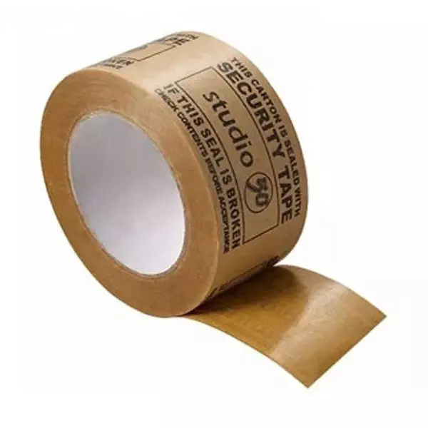 Customised Single Color Printed Tape Craft Paper Gum Activated 51 mm (2 inch) 50 m, Brown (Pack of 72 Roll)