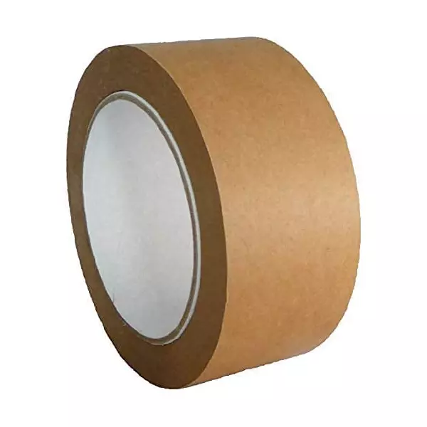 Customised Single Color Printed Tape Craft Paper Gum Activated 102 mm (4 inch) 50 m, Brown (Pack of 36 Roll)