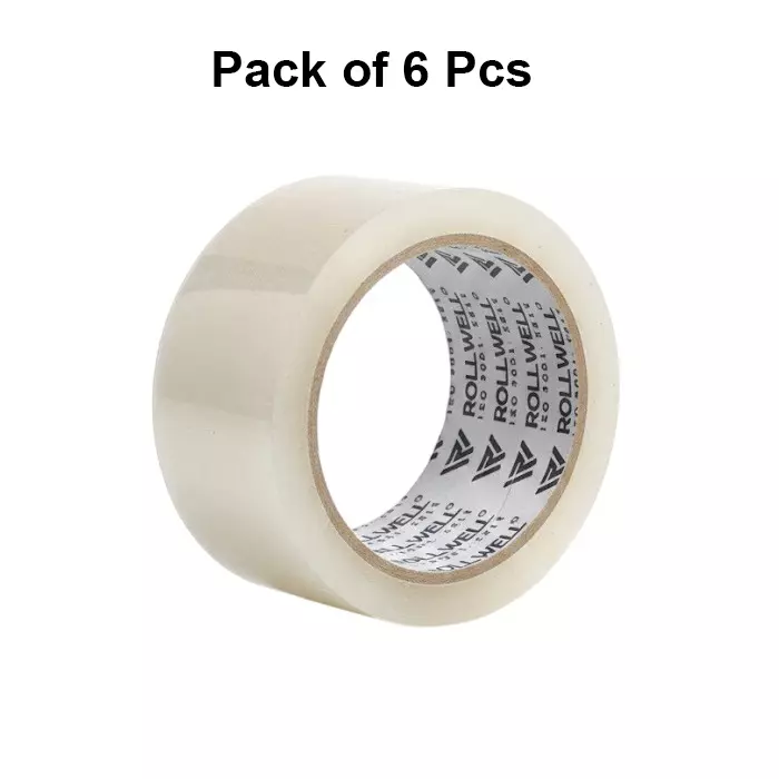 rollwell-bopp-tape-transperant-40-micron-48-mm-x-100-m-pack-of-6