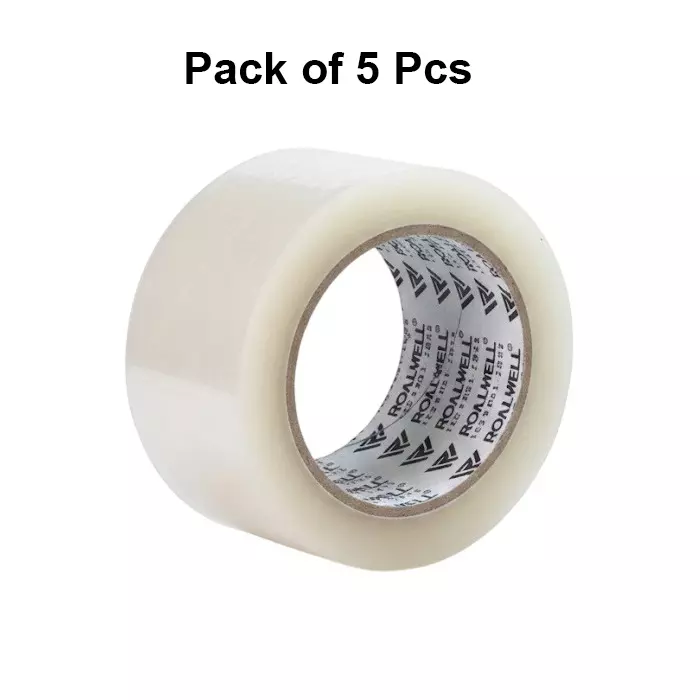 rollwell-bopp-tape-transperant-40-micron-60-mm-x-120-m-pack-of-5