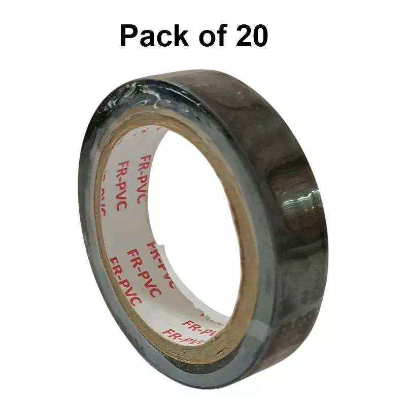 Scapa Tapes 12 mm x 8 m PVC Pro Power Adhesive Tape Black, 27693 (Pack of 20 Pcs)