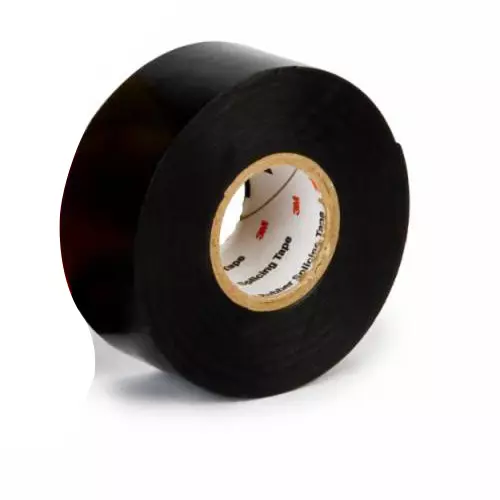 3M 130C Linerless Rubber Splicing Tape Black 38 mm x 9 m 750 V/mil Dielectric Strength, 31201500