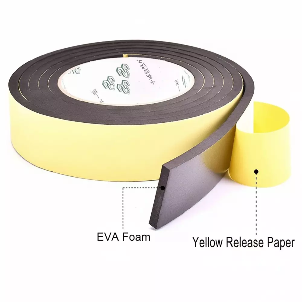 Elettro Self Adhesive Gasket Tape EVA Foam Black, 10 m Length x 25 mm Width x 3 mm Thickness