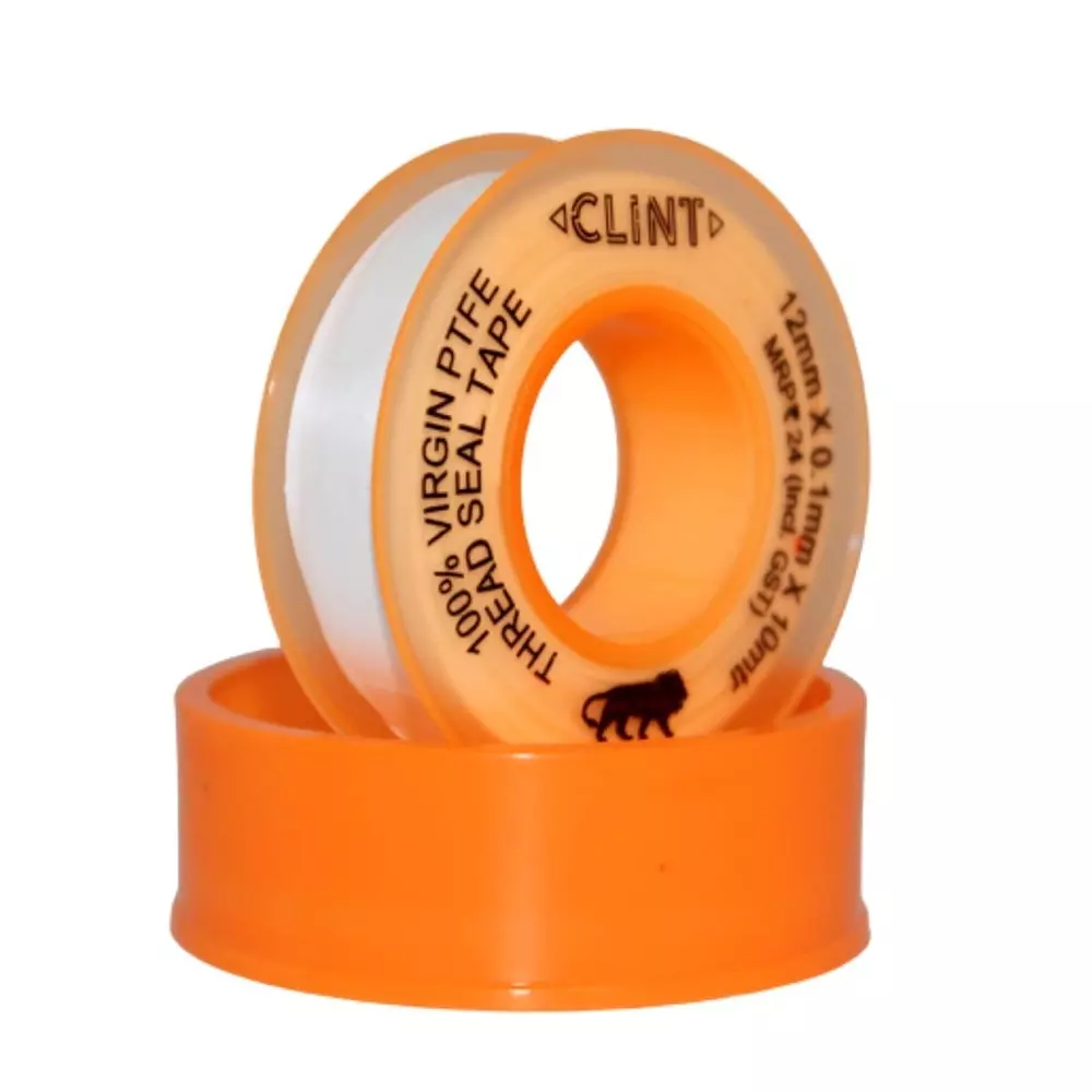 Kesaria Clint PTFE Thread Seal Tape Leak Proof 12 mmx 0.1 mmx 12 m White for Gas & Water Pipe Fittings, (Pack of 10 Rolls)