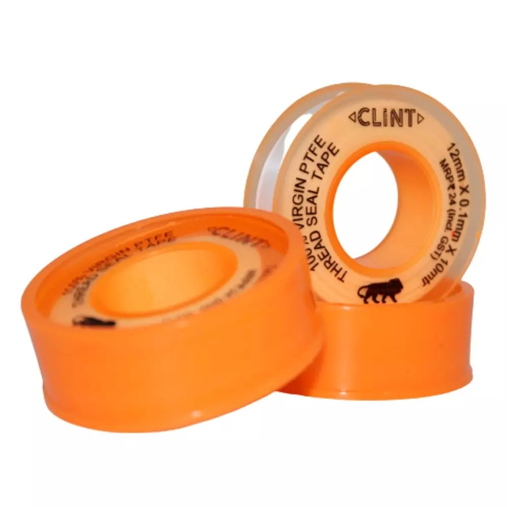 Kesaria Clint PTFE Thread Seal Tape Leak Proof 12 mmx 0.1 mmx 12 m White for Gas & Water Pipe Fittings, (Pack of 10 Rolls)