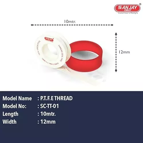 Sanjay Chilly Teflon Tape Transparent, SC-TT-01 (Pack of 10)