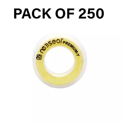 NeoSeal Premium Quality PTFE Taflon Tape Yellow 10 m x 0.15 mm (Pack of 250)