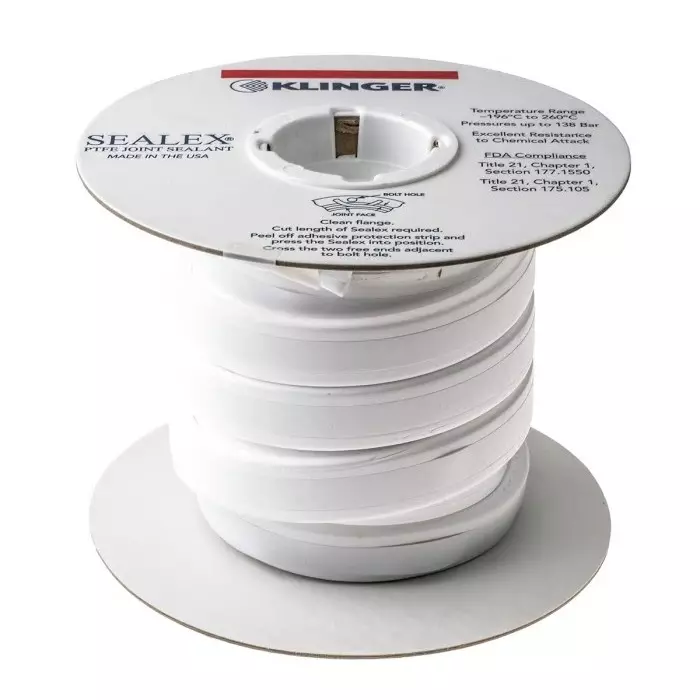 Klinger White PTFE Tape, 5m x 20 mm x 7 mm, SEA2070005BR