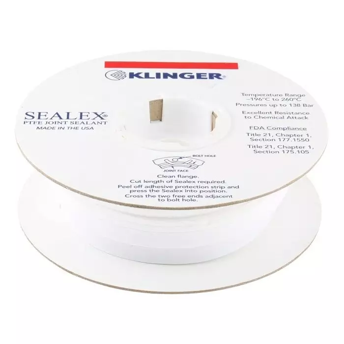 Klinger White PTFE Tape, 5m x 14 mm x 5 mm, SEA1450005BR