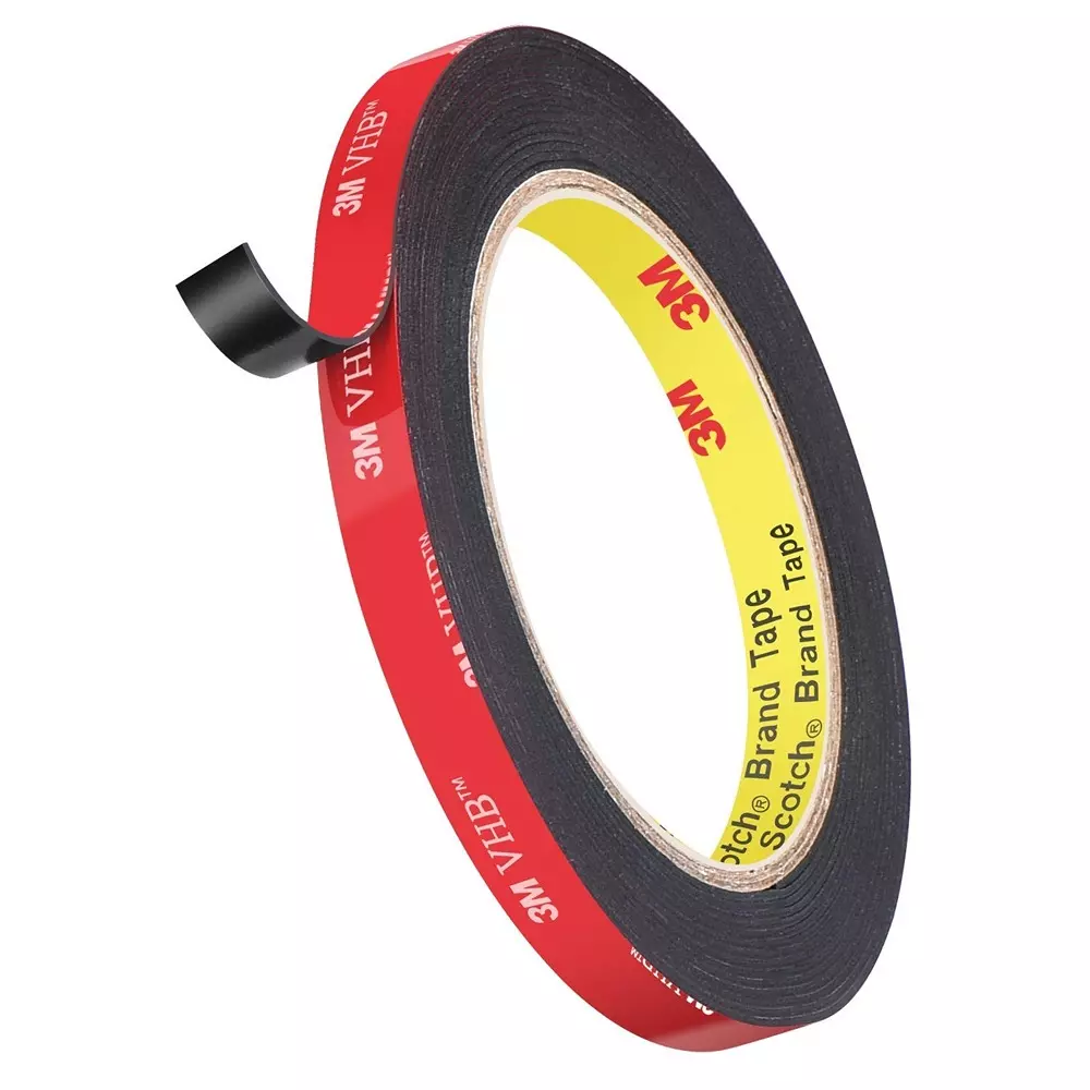 3M Hi Strength Bond Tape 12 mm x 5 m High Temperature Resistant Plastic Black, IA120100531
