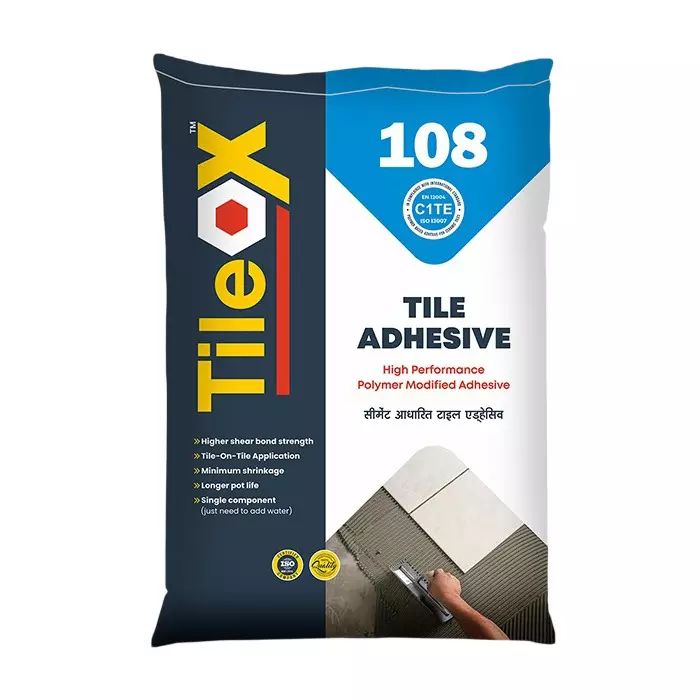 TileOx 108 Tile Adhesive 20 Kg 90-120 min Pot Life Grey Color