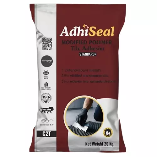 AdhiSeal Standard+ Tile Adhesive Grey Color Type 2 Grade and Approx 1 Hour Pot Life, type2g (Pack of 20 Kg)