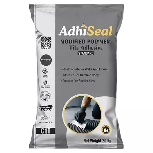 AdhiSeal Standard Tile Adhesive Grey Color Type 1 Grade and Approx 1 Hour Pot Life, Type1g (Pack of 20 Kg)