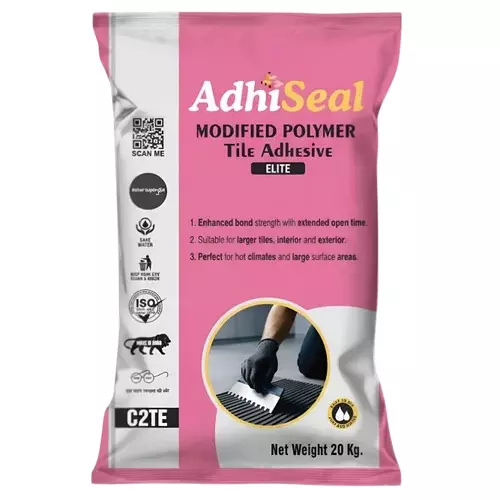 AdhiSeal Elite Tile Adhesive Grey Color Type 3 Grade and Approx 1 Hour Pot Life, type3g (Pack of 20 Kg)