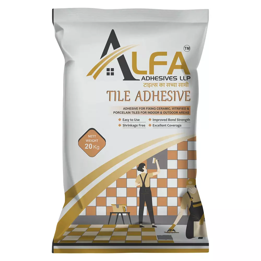 Alfa T3-Strong Tile Adhesive White 2.0 to 2.2 N/mm² Tensile Adhesion Strength 20 Kg Weight, A-333