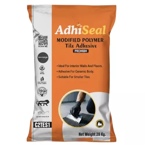 AdhiSeal Premium Tile Adhesive Grey Color Type 4 S1 Grade and Approx 1 Hour Pot Life, type4gs1 (Pack of 20 Kg)