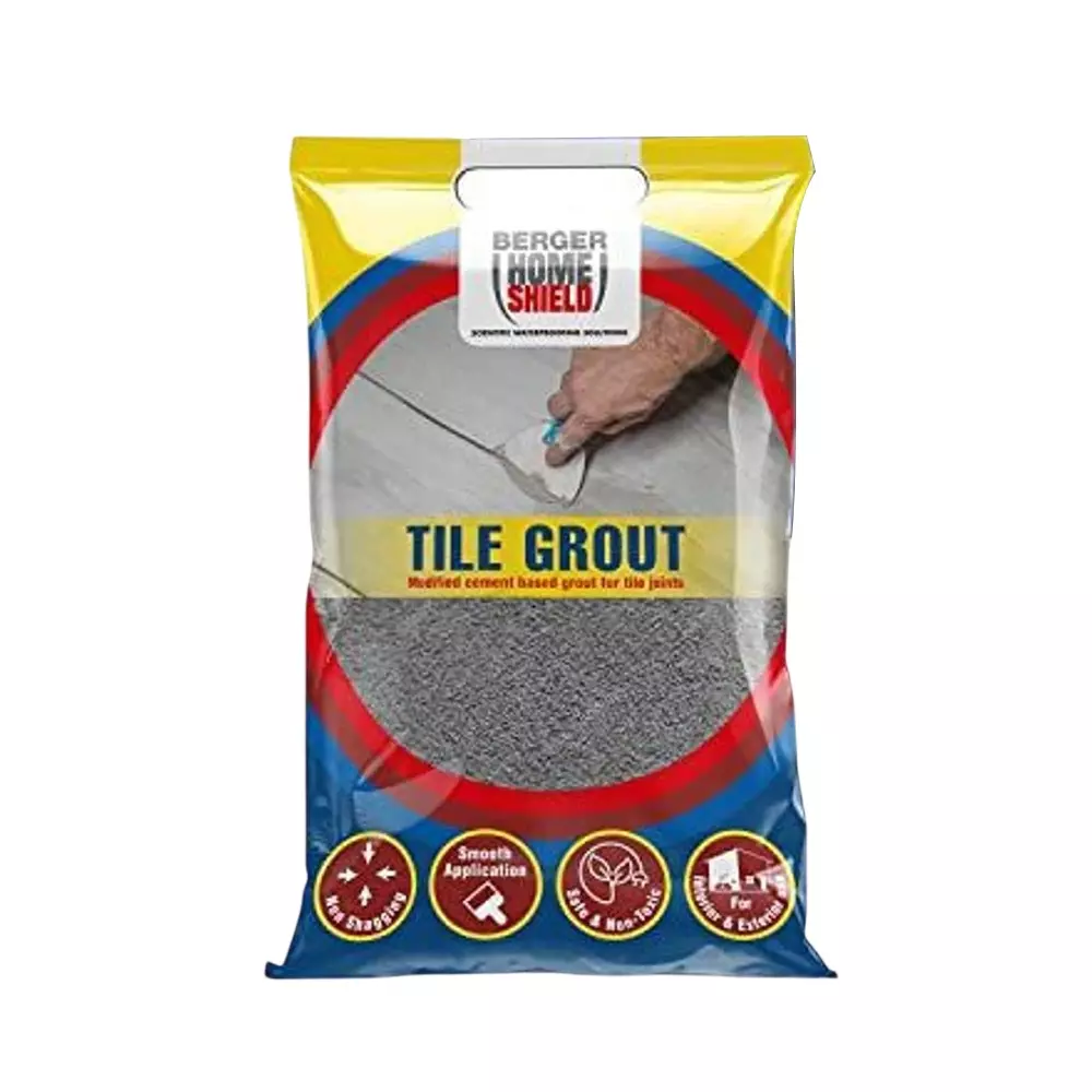 Berger 1 Kg Home Shield Tile Grout Steel Grey Color Powder Form for Indoor and Outdoors