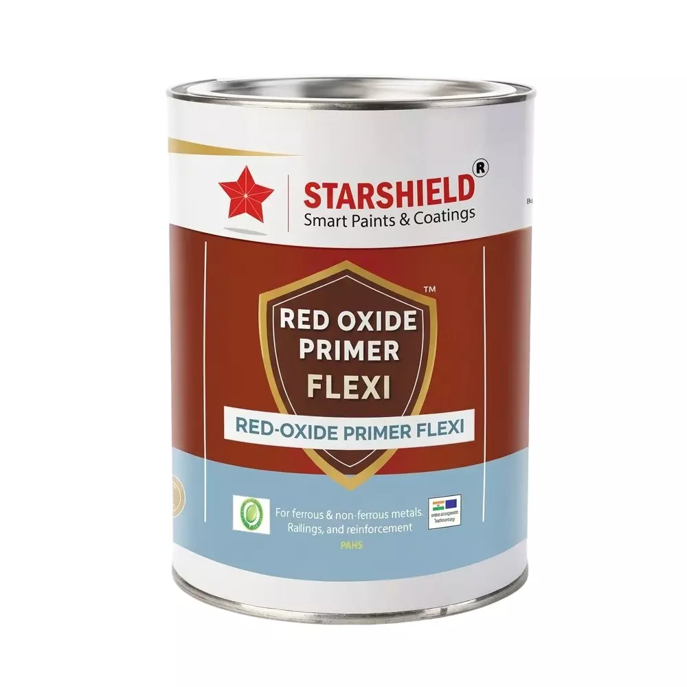 Starshield Red Oxide Primer Flexi Liquid 1 L Bucket for Home, Office & Industry, STARREDOXIDEPRIMERFLEXI1LTR