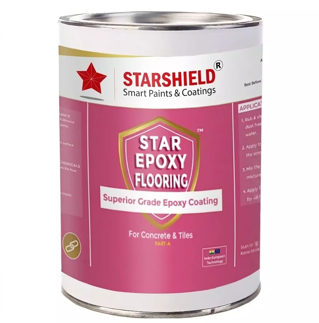 Starshield Epoxy Flooring Top Coat Kit Liquid 50 L Bucket for Home, Office & Industry, STAREPOXYFLOORINGTOPCOATKIT50LTR