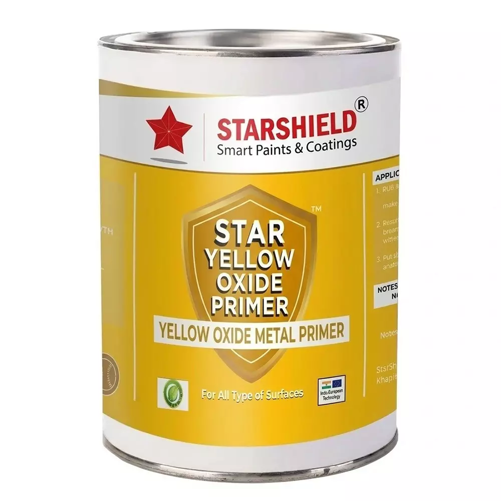 Starshield Yellow Oxide Primer Liquid 1 L Bucket for Home, Office & Industry, STARYELLOWOXIDEPRIMER1LTR