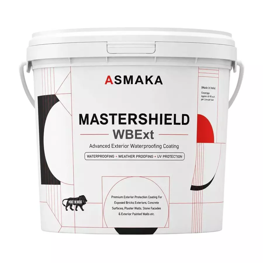 Asmaka Exterior Waterproofing Coating 10 L Bucket Liquid Triple Shield Invisible Finish for Exterior Walls, Mastershield WB EXT