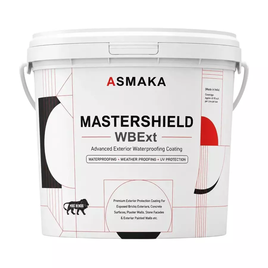 Asmaka Exterior Waterproofing Coating 5 L Bucket Liquid Triple Shield Invisible Finish for Exterior Walls, Mastershield WB EXT