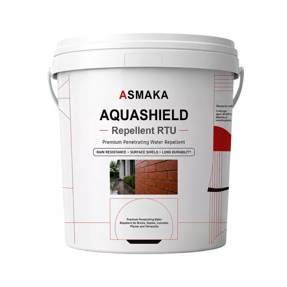 Asmaka Exterior Waterproofing Coating 20 L Bucket Liquid Smooth Finish for Exterior Walls, Bricks, Concrete, Stone, Aquashield Replent RTU