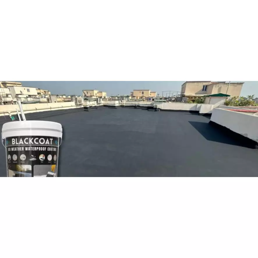 IQSolv Black Coat Superior Waterproofing Epoxy-Alkyd Chemical 10 Kg Bucket Liquid Black for Interior & Exterior