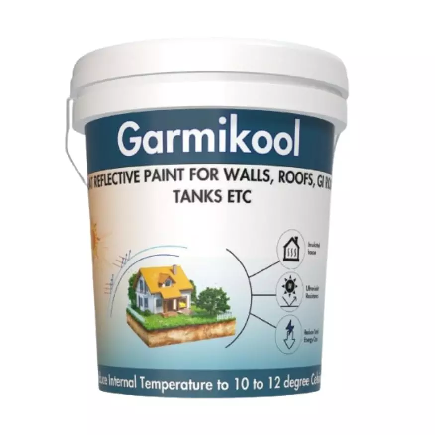 IQSolv Garmikool Heatproof Chemical 10 Kg Bucket Liquid Gloss Finish White for Interior & Exterior