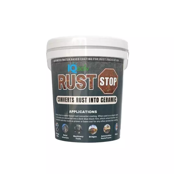 IQSolv Rust-O-Stop Rustproof Chemical 20 Kg Bucket Liquid Semi-Gloss Finish Black for Interior & Exterior
