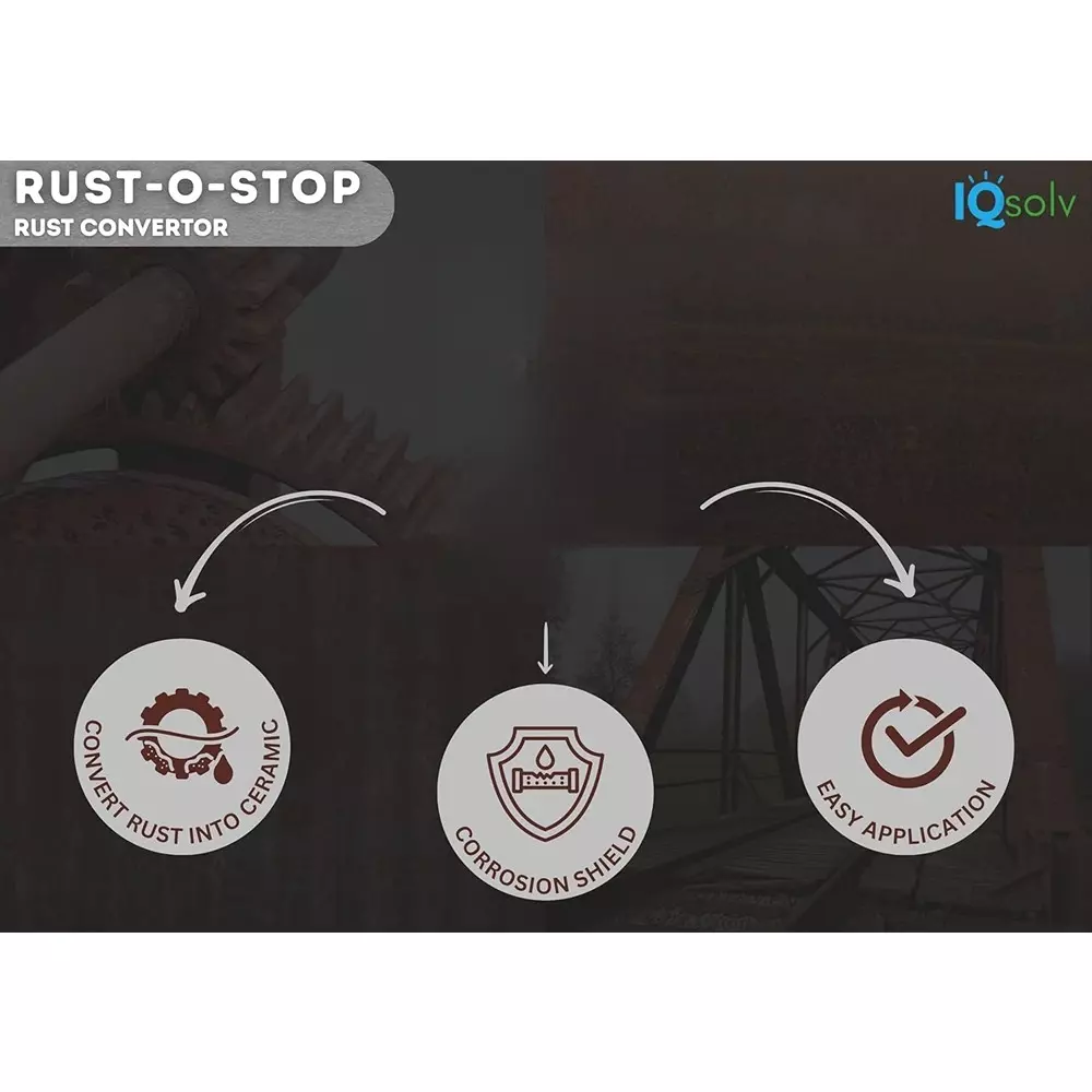 IQSolv Rust-O-Stop Rustproof Chemical 20 Kg Bucket Liquid Semi-Gloss Finish Black for Interior & Exterior