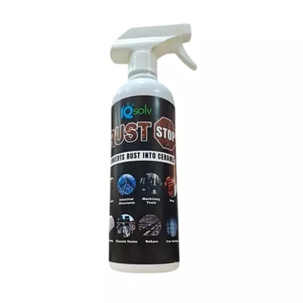 IQSolv Rust-O-Stop Rustproof Chemical 500 g Bottle Liquid Semi-Gloss Finish Black for Interior & Exterior