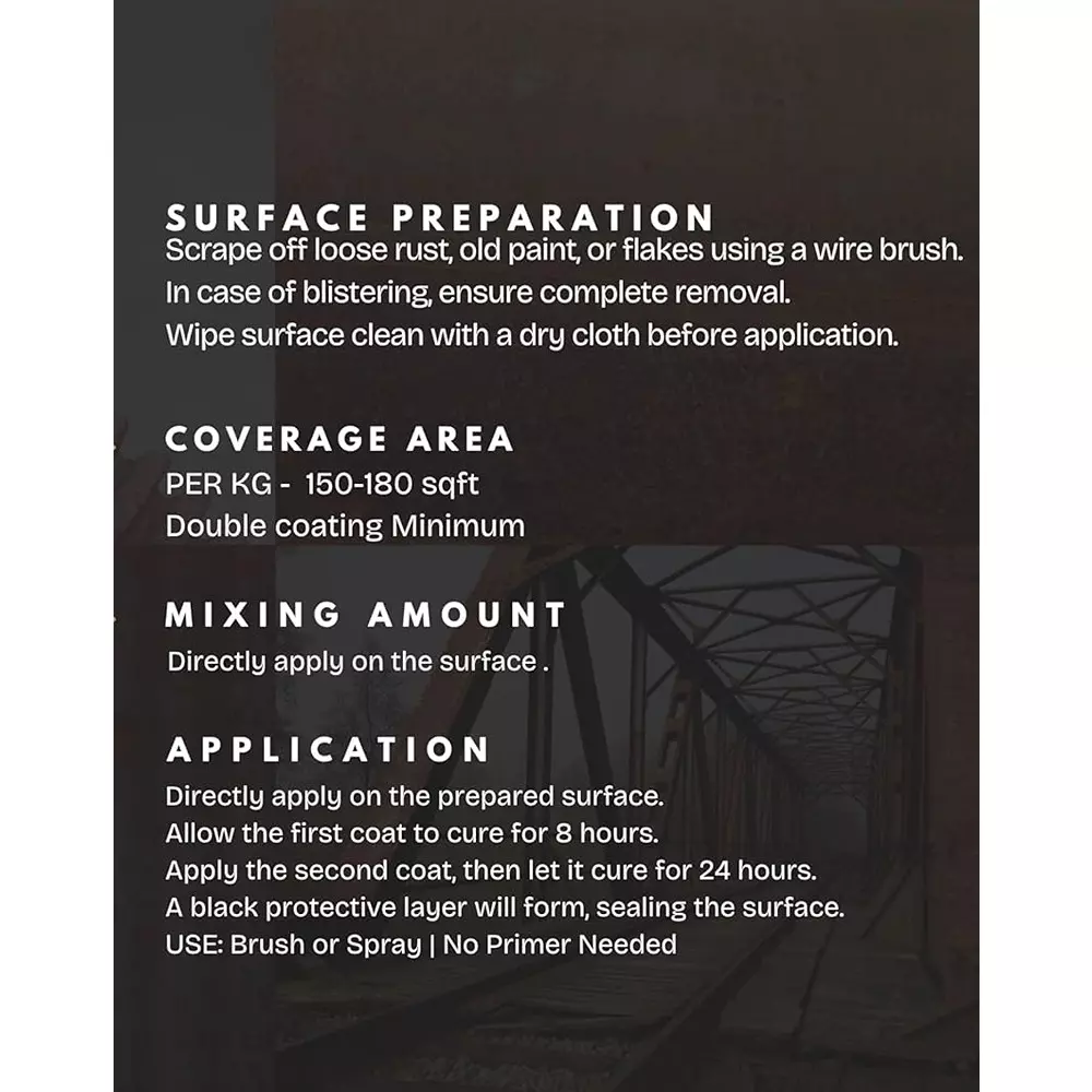 IQSolv Rust-O-Stop Rustproof Chemical 500 g Bottle Liquid Semi-Gloss Finish Black for Interior & Exterior