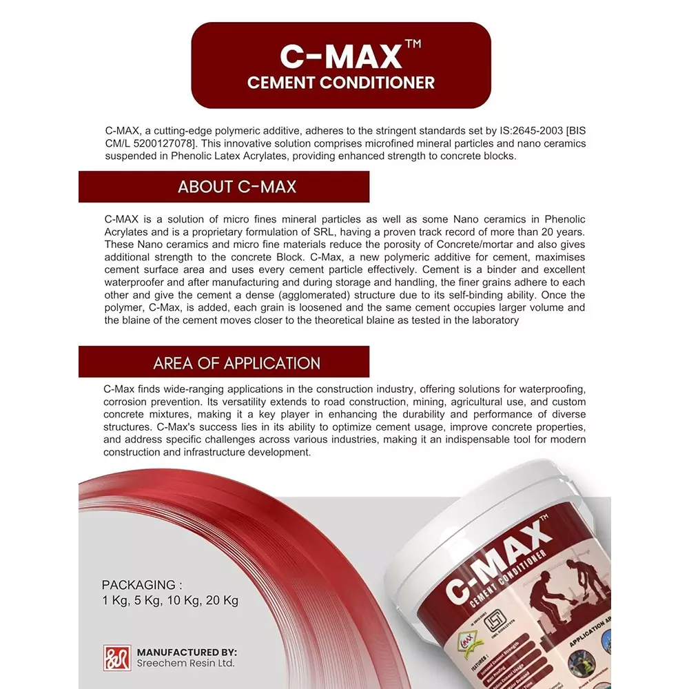IQSolv C-Max Cement Conditioner Waterproof Chemical 25 Kg Bucket Liquid for Concrete & Exterior