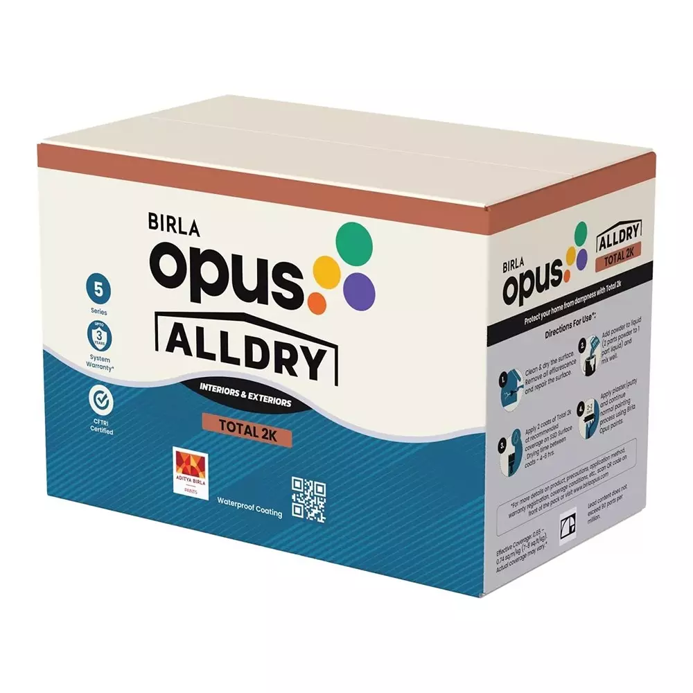 Birla Opus Alldry Total 2K Waterproof Coating 15 Kg 4-6 Hours Drying Time