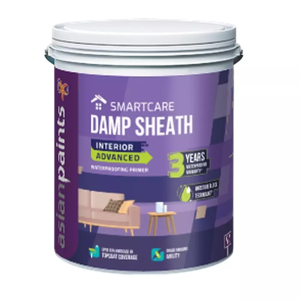Asian Paints Smart Care Damp Sheath Interior Advance Waterproofing 10 L Capacity Matte Finish Classic White Color, AP-5903-0959-10L