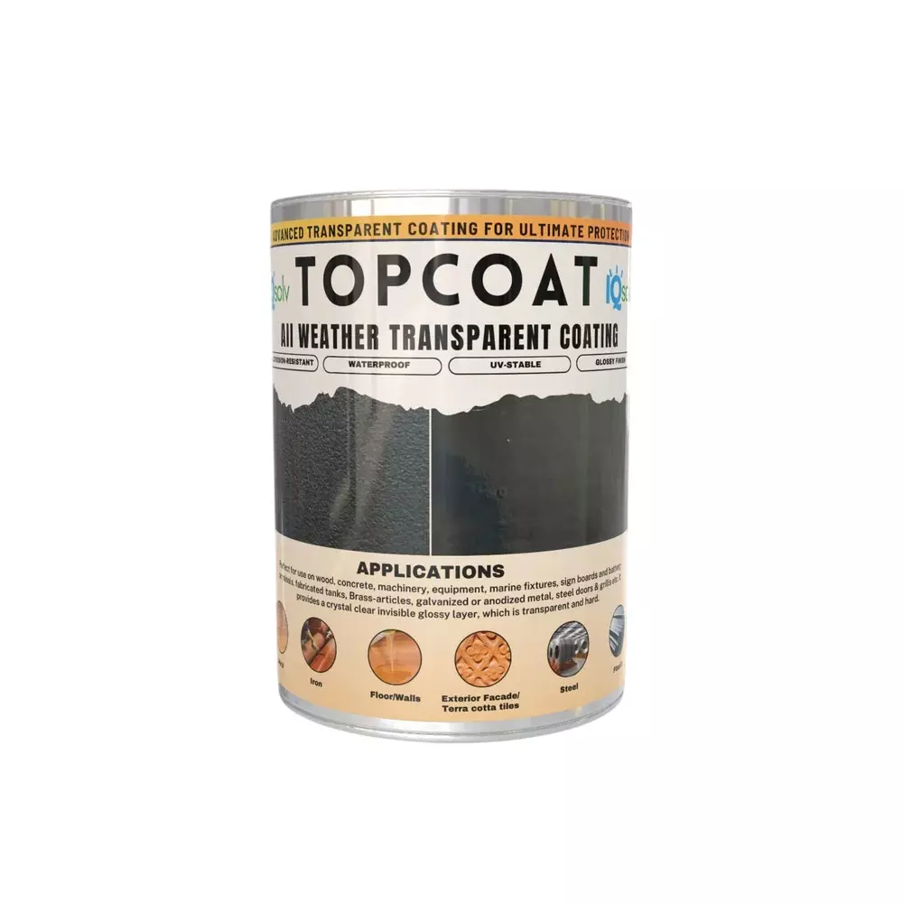 IQSolv Topcoat Rustproof Chemical 1 L Bucket Liquid Gloss Finish for Interior & Exterior