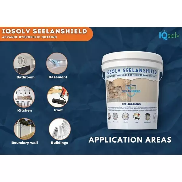 IQSolv SeelanShield Waterproof Chemical 800 g Bucket Liquid Gloss Finish White for Interior & Exterior