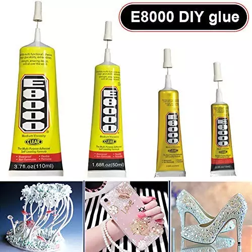 SCHOFIC Glue Sealant Adhesive Clear for DIY Phone Border Diamond Clothes, ‎E8000 (Pack of ‎2)
